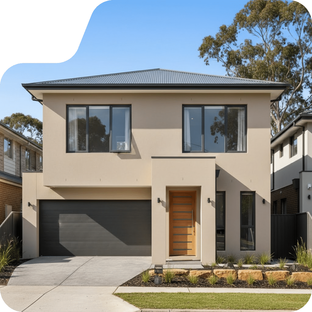 Full house facade after rendering work in Sydney