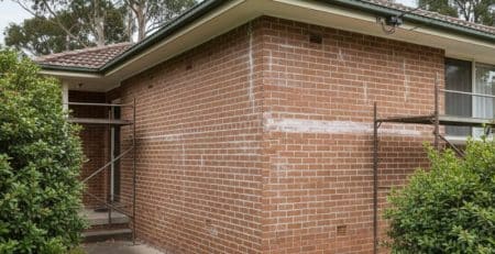 House exterior prepared for rendering after wall inspection and surface cleaning in Sydney