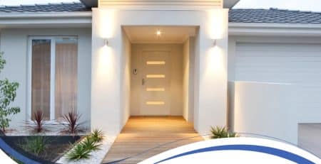 Modern home exterior showing smooth walls after applying acrylic render for protection.