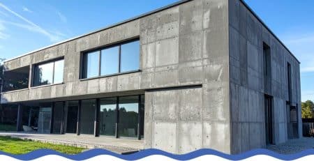 Modern house design showing how to render exterior wall with smooth finish.