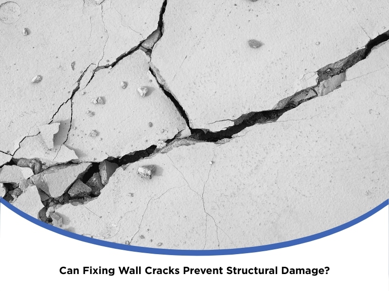 severe wall damage before fixing wall cracks