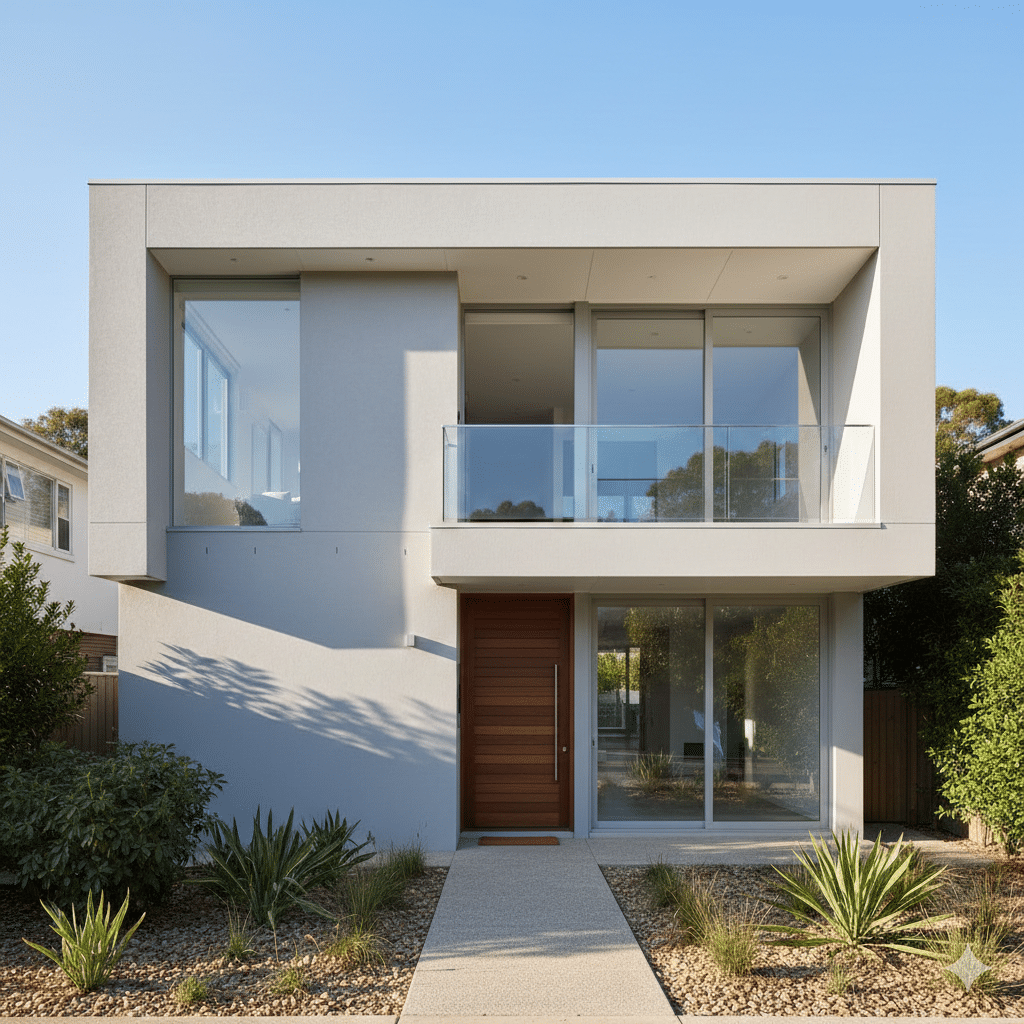 Sydney home with a modern acrylic render finish.