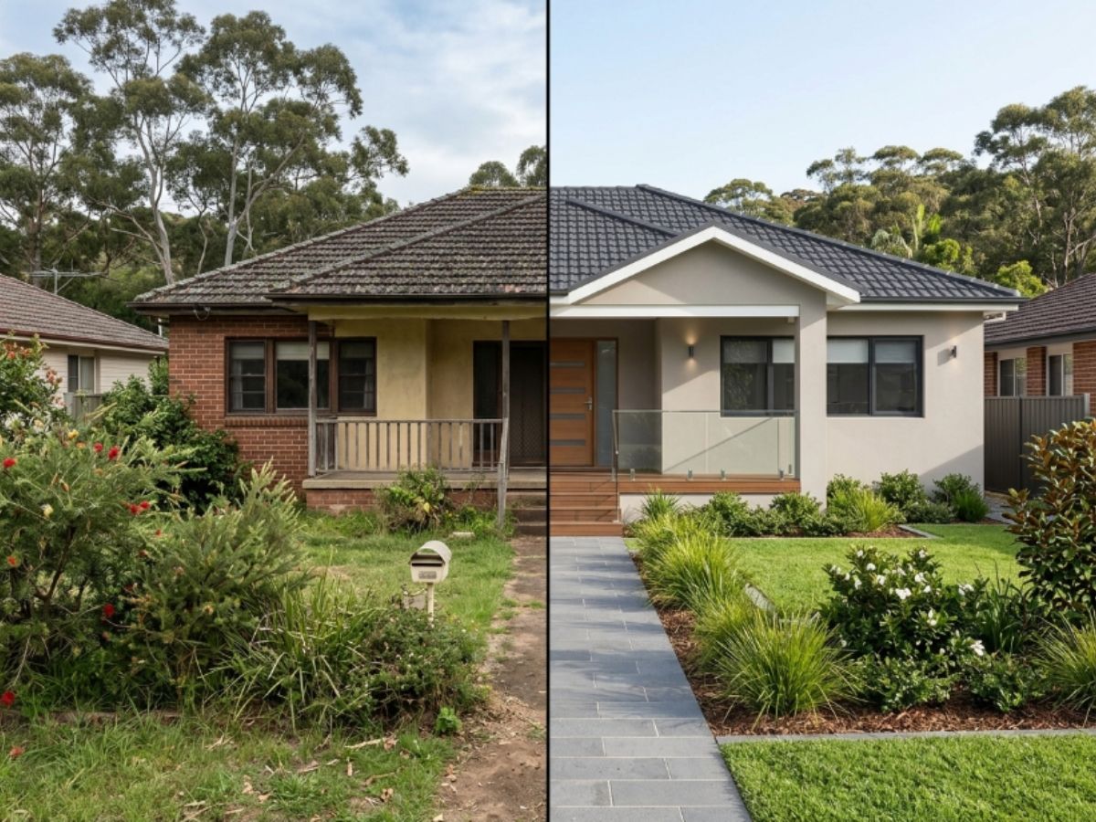 Rendered home in the Hornsby area, before and after