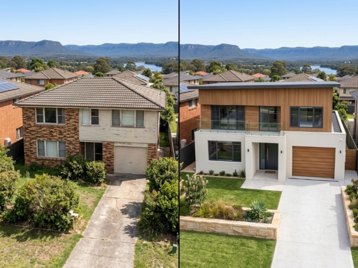 Rendered home in the Penrith area, before and after
