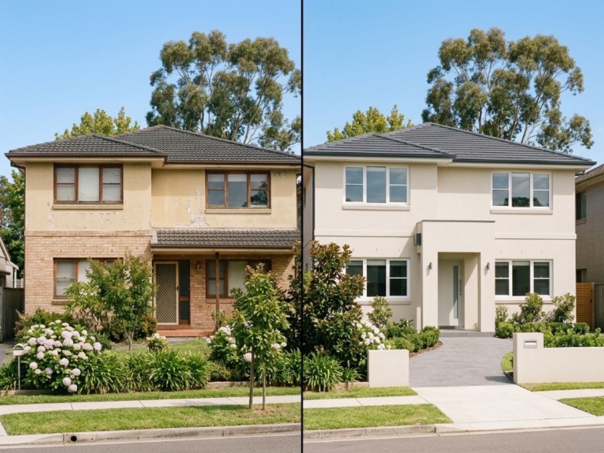 Rendered home in the Ryde area, before and after