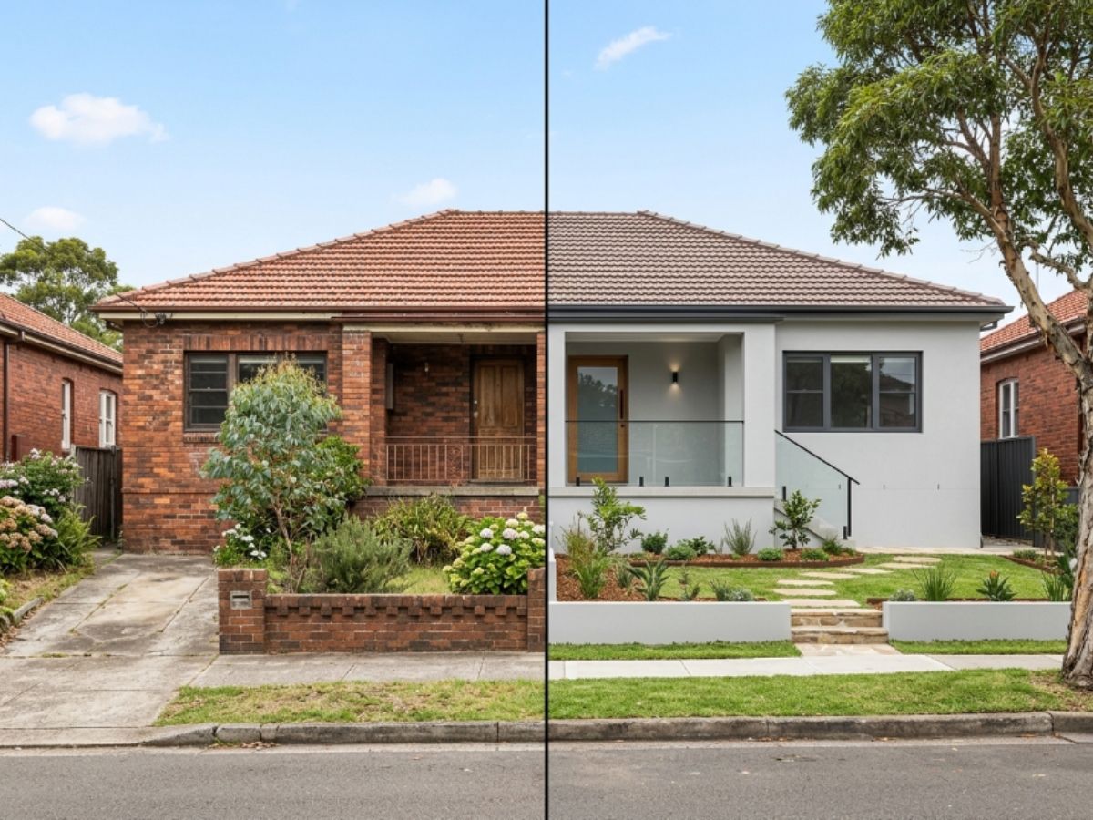 Rendered home in the Waverley area, before and after