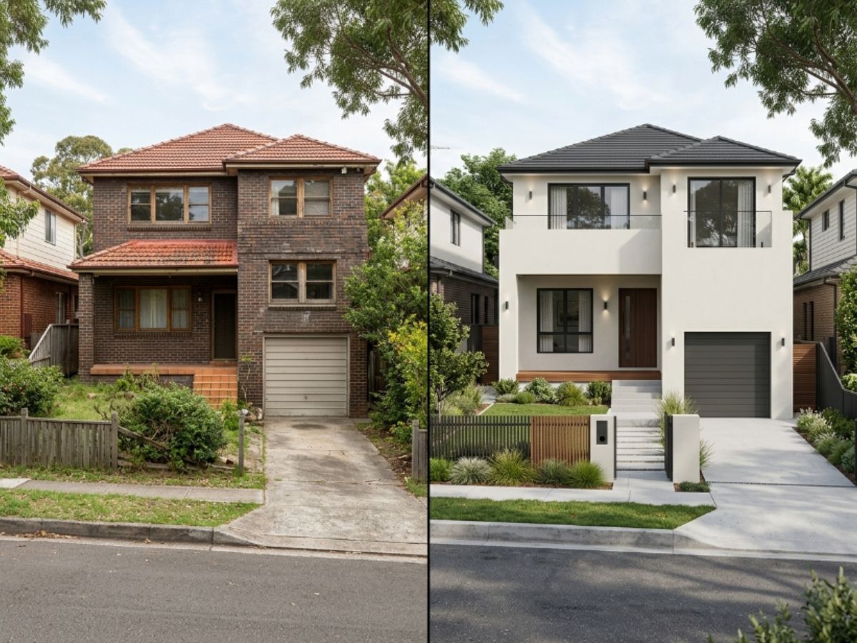 Rendered home in the Willoughby area, before and after
