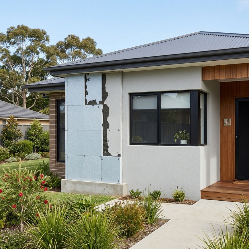 EPS foam cladding and traditional render on a Sydney home